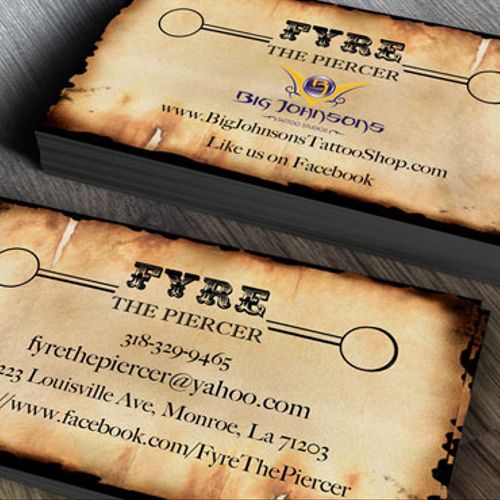 Fyre the Piercer business cards