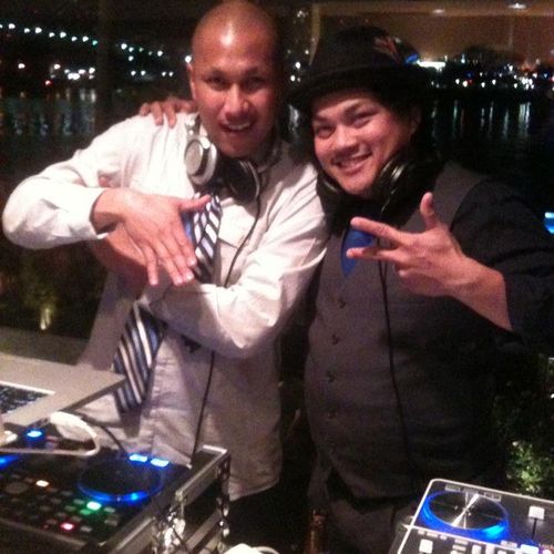 DJ Jesse and DJ Hotcakes at a wedding in Long Beac