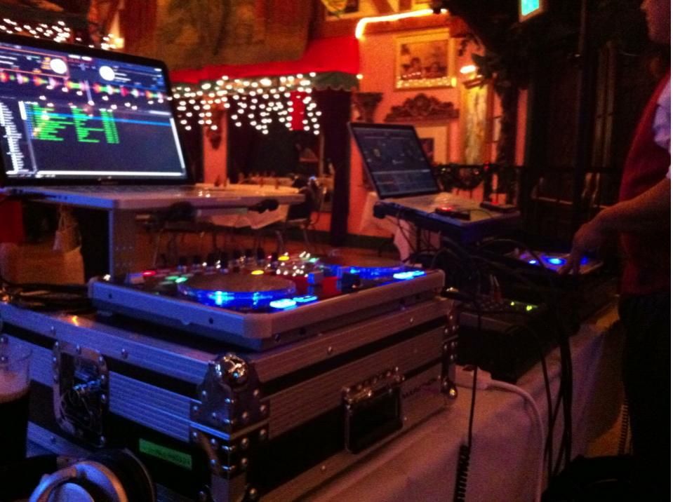 Double DJ mobile setup for a Holiday Corporate Eve