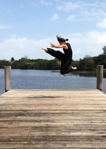 Jumping crescent kick