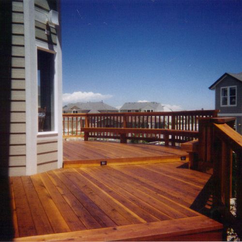This is the deck and benches portion of the backya