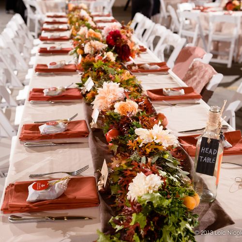Head Table Garland with Persimmon, Pomegranite, an