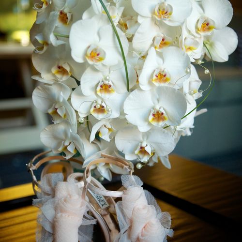 Spring Bride with perfect Phalaenopsis Orchids San