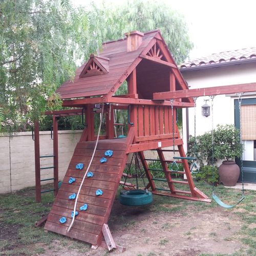 This swingset was moved from house to another.