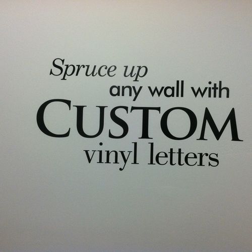 Cut vinyl lettering for walls and windows