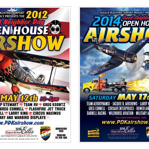 Poster designs for DeKalb-Peachtree Airport's annu