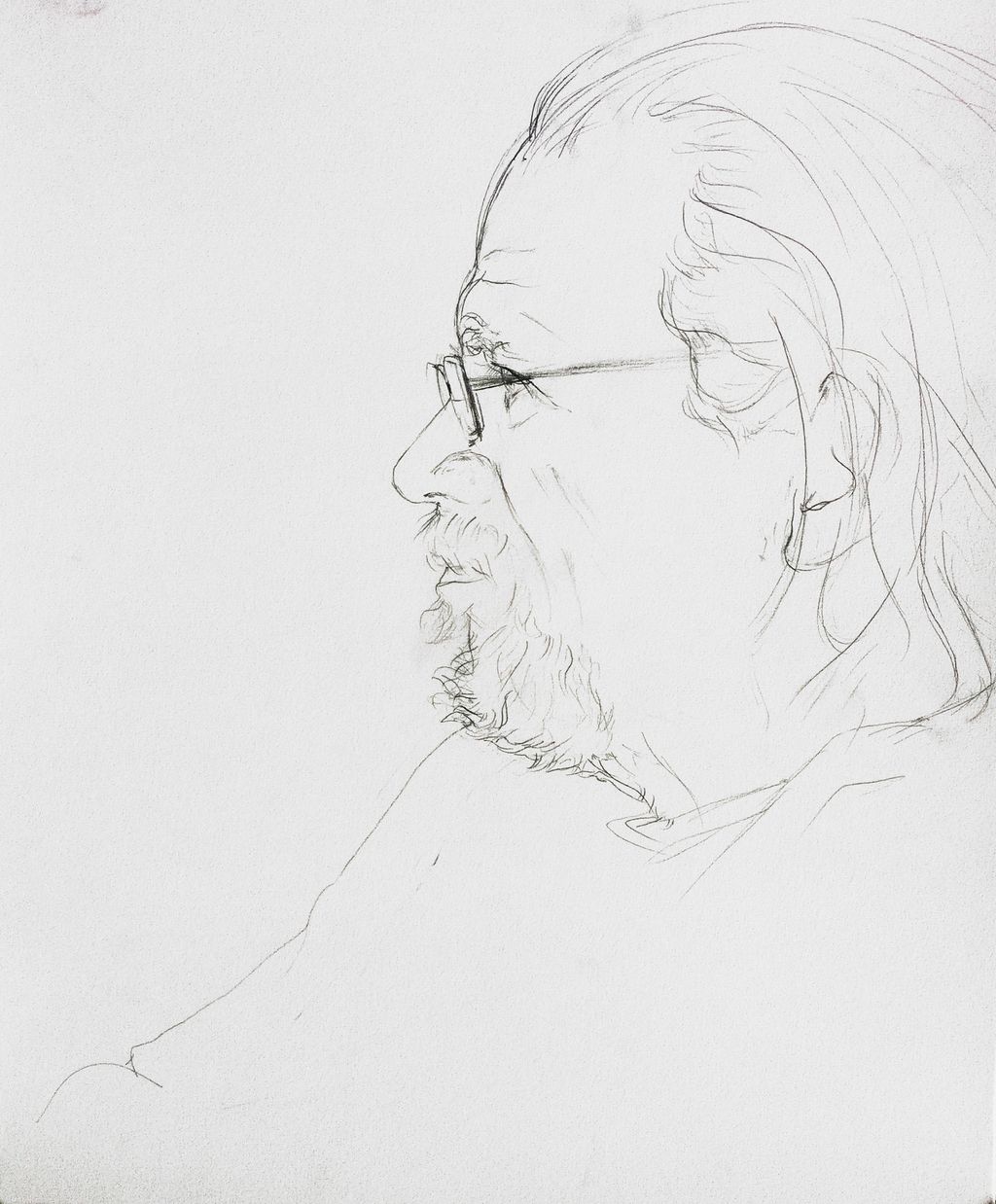 "Dad," pencil on paper.