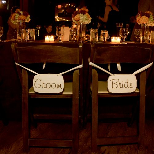 Southern Flare Bride and Groom seating