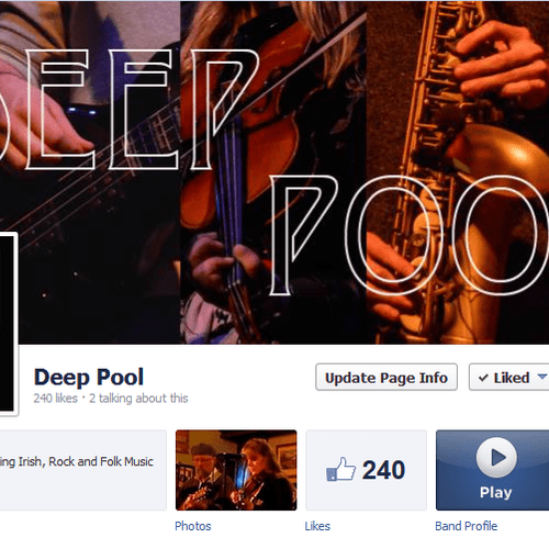 Facebook page for Deep Pool, an Irish Folk band, t