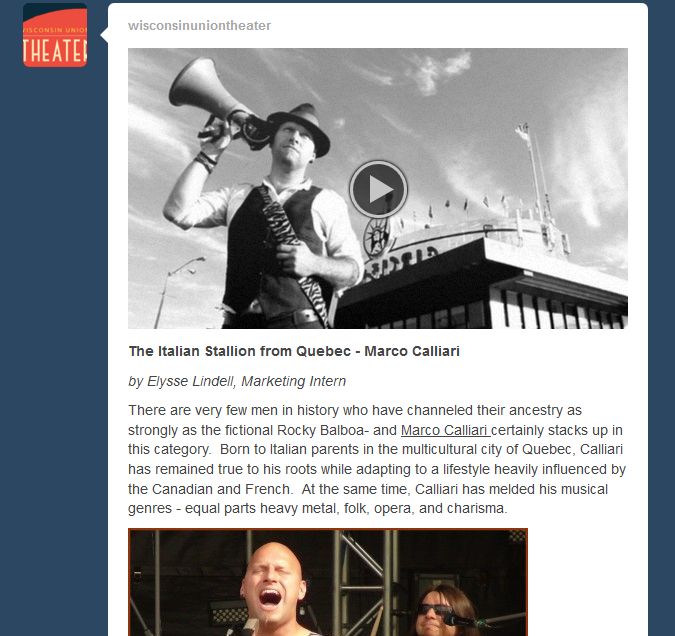 Tumblr blog article that I wrote for the Wisconsin