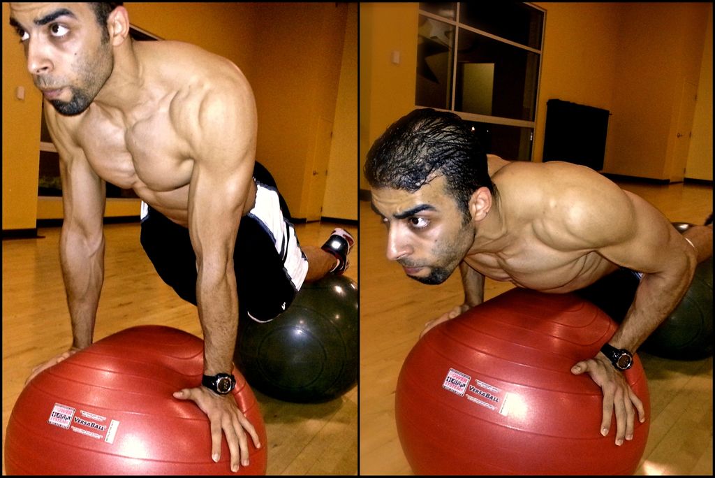Recent picture taken for a pushups set on top of t