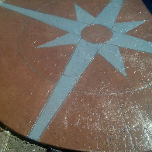 Custom stamped and stained compass project