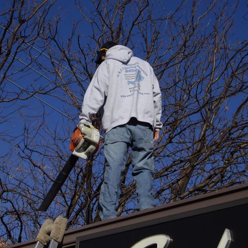 We offer Gutter cleaning service. Cleaning gutters