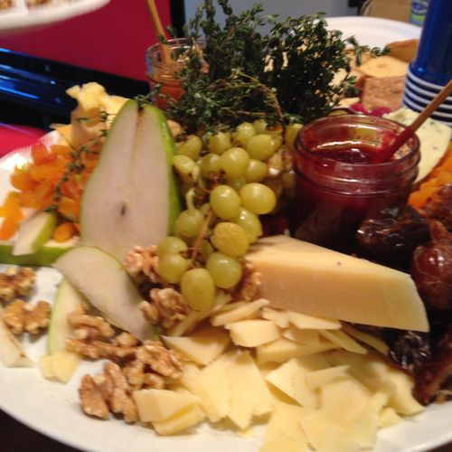 Cheese and Fruit Platter with Jam and Honey