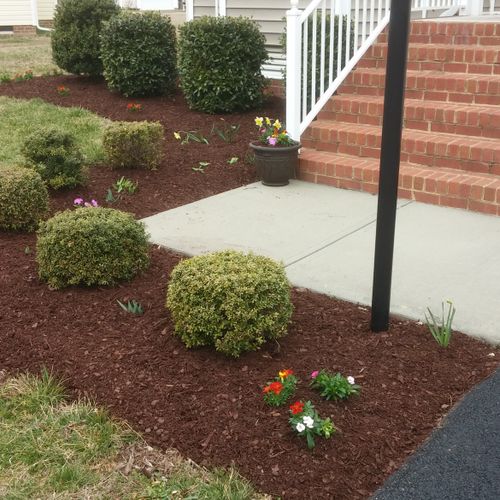 Bed work and mulching