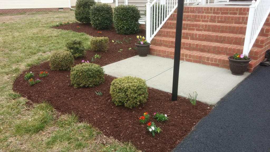 Bed work and mulching