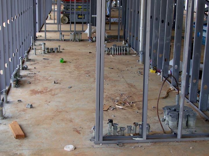 here the floor is in and the conduits are ready to