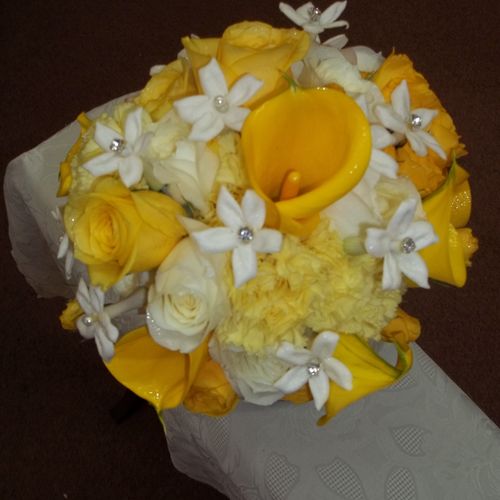 This was the bridal bouquet used at this yellow we