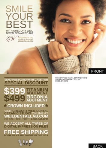Gregory Weil Dental Ceramic Studio flyer