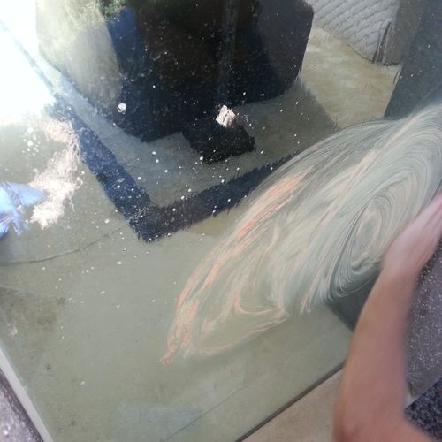 Treating Hard Water Stains on a Window