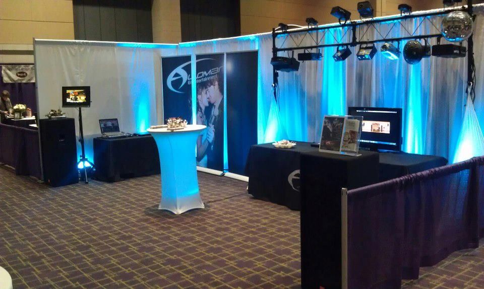 Our booth at the bridal shows.