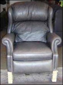 Leather chair before re dying services.