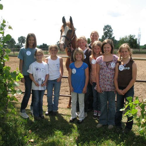We work with Girl Scout troops on their horse badg