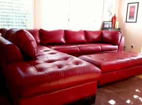 Wow! Beautifully restored leather sectional. Savin