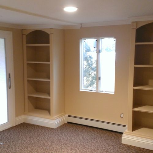 Custom bookcases in first floor remodel