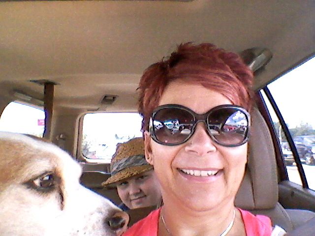 Traveling with my son and dog Bailey.