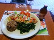 Grilled Snapper, Rice and Peas, mixed Spring Veget