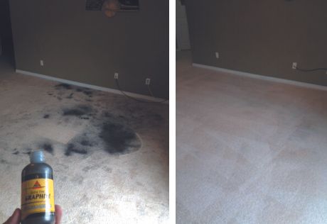 Carpet stain correction. A customer in Carmel IN w