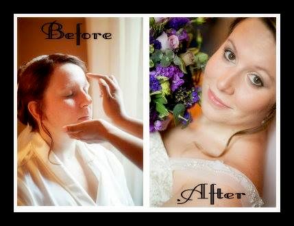 Bride before and after.  She never wears make-up s