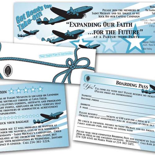 Aviator themed Invitation, Envelope, Info & Reply 