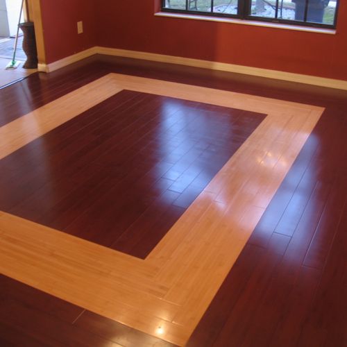 Two colored bamboo flooring
