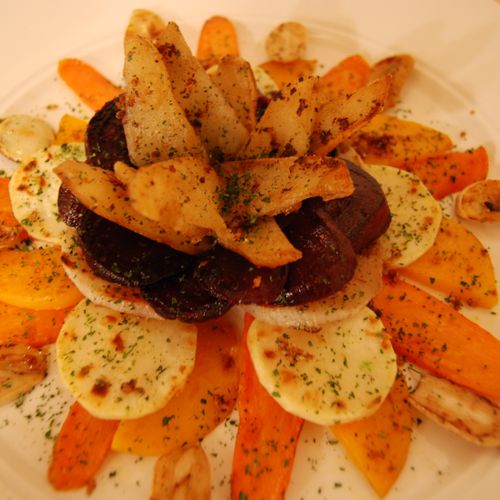 "Water lily" Roasted Root Vegetables with Herbes d