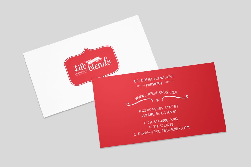 Front and back of business card option for Life Bl