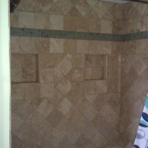 Tile shower surround