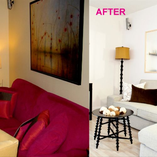 Living Room Interior Decorating Before and After -