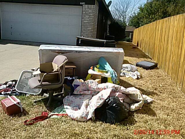 Emergency trash removal: Before