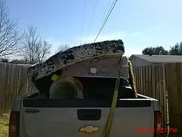 Emergency trash removal: the "before" pile loaded 