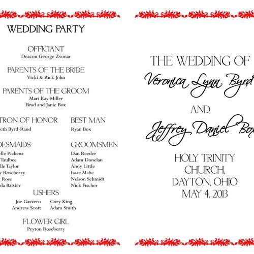 Wedding Pamphlet