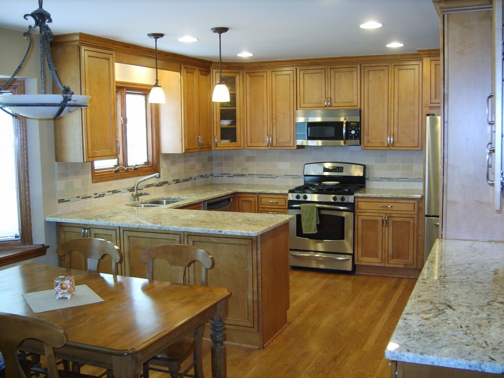 Kitchen remodel; maple cabinets, granite tops and 