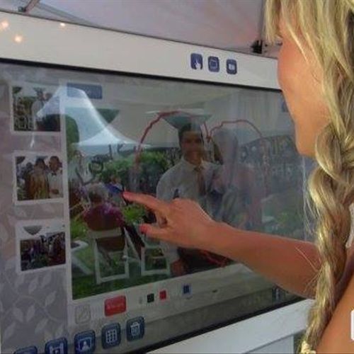 The touch sensitive screen is a people magnet. Dra