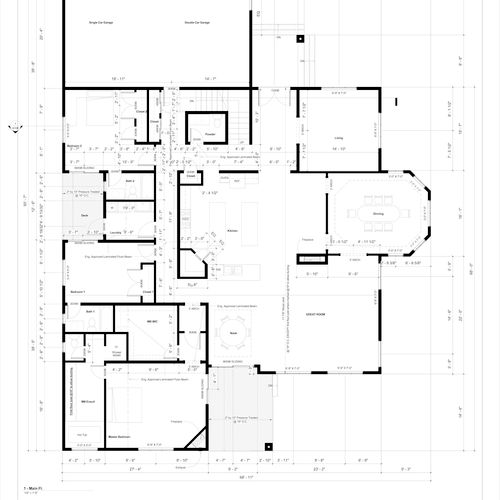 Sample of detached home architectural drawings for