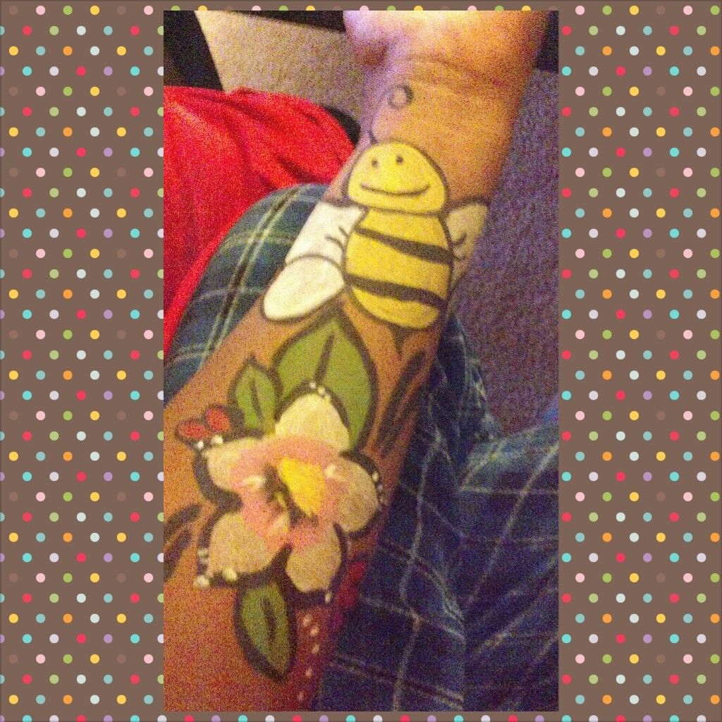 A honey bee getting its nectar