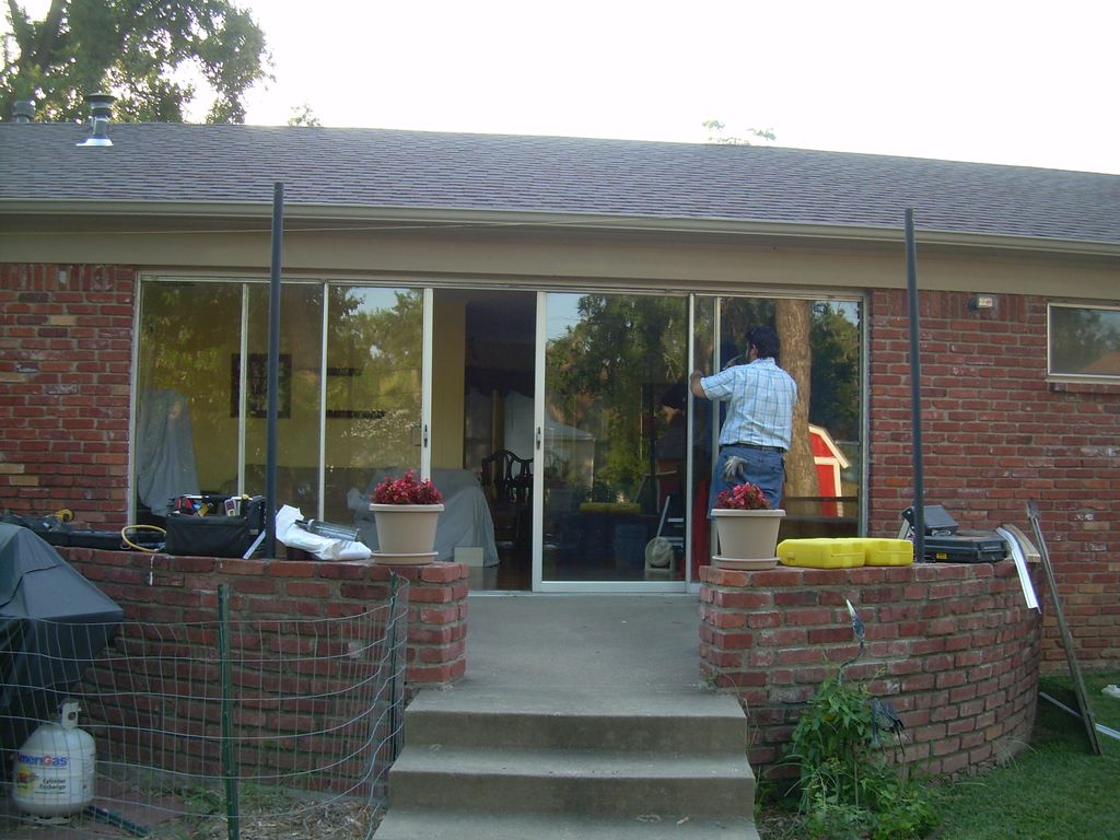 Quad Sliding Patio Door Before Replacement