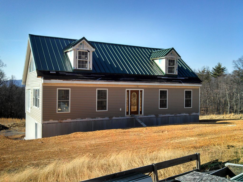 New construction standing seam roof. 
