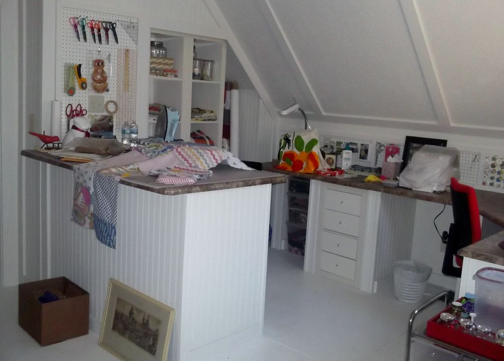 Created sewing room from attic space