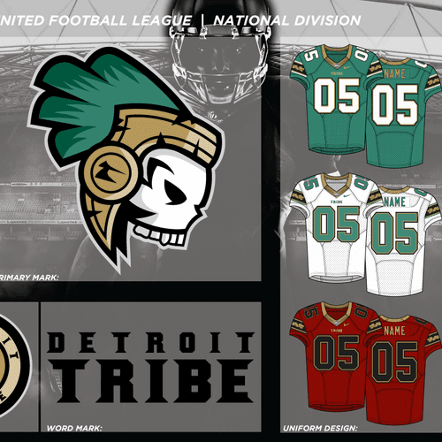 Fantasy Football team: Detroit Tribe. Logo sheet l